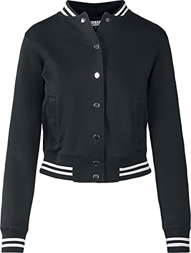 Urban Classics Damen Sweatjacke Ladies College Sweat Jacket,Schwarz,M