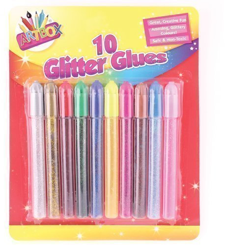 2X 10 x Childrens Kids Glitter Glue Art Craft Pens! Gold Silver Red Green Pink Blue +