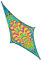 PSYWORK Schwarzlicht Segel Spandex | Goa Radiate | 1,5 x 3,75m | UV-aktiv | Leuchtend | Wandtuch Wandbehang Stoff Neon Deko Party Tuch Tapestry Poster PSY Trippy