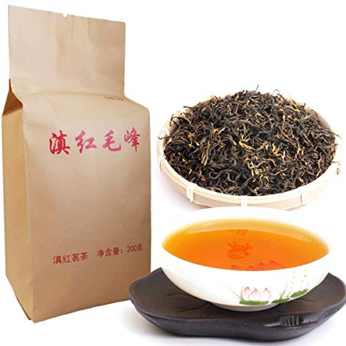200g (0.44lb) Dian hong maofeng thé grand congou thé noir rouge thé chinois mao feng dian hong célèbre yunnan thé noir vert alimentaire