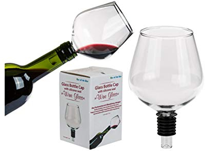 Fiico Flaschenaufsatz Weinflasche Weinglas Flaschenverschluss Glas mit Silikondichtung 1 Stück