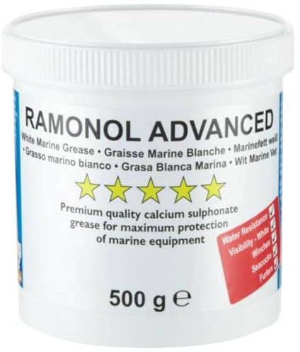 RAMONOL Advanced Marine Grease 500g – Premium Calcium Sulfonate Complex Lubricant for Gears, Winches, Seacocks, Furlers & Wire Ropes - Extreme Pressure, High-Temperature & High Water Resistance