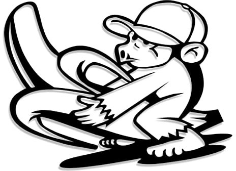 Decus Shop AFFE Banane XXL 1526 (schwarz) // Sticker OEM JDM Style Aufkleber
