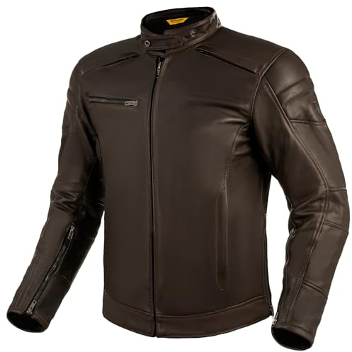 SHIMA BLAKE Giacca Moto Uomo - Premium Giubbotto moto uomo in pelle ventilato con protezioni