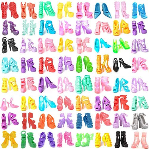 Miotlsy Kleidung zubehör Set 60 Paar Schuhe Zubehör Accessories für 11,5 Zoll Mädchen Puppen Fashionistas Puppe Prinzessin Barbie Puppe
