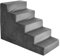 Hundetreppe 50 cm hoch | Katzentreppe Haustiertreppe | 5 Stufen | Hunde Katzen Haustier | für Bett und Auto | Trepp für kleine Hund | Samtstoff | Farbe: Velvet: Grau