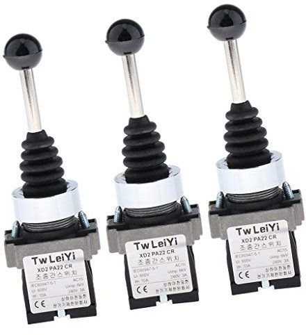 Amagogo - Interruptor de mando orientable con retorno de muelle (3 x 2 posiciones, 2NO para conductor de barcos