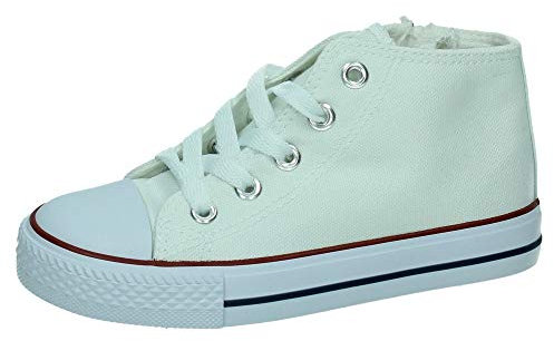 DEMAX A15A Zapatillas Lona NIÑA Zapatillas Blanco 21