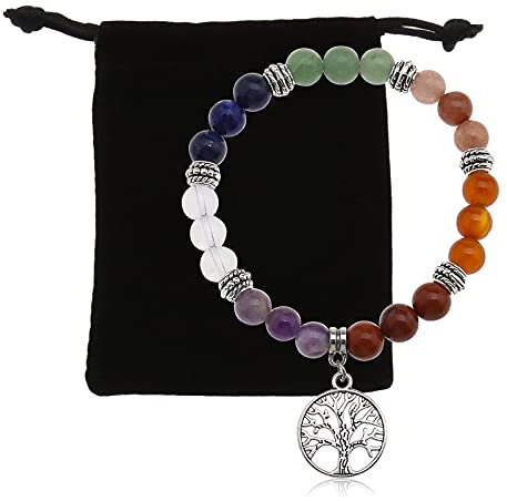 The Lord of the Tools Bracelet Chakra Crystal en Pierres Naturelles 8mm Bracelet Extensible Yoga Méditation Bijoux Pendentifs pour Femme