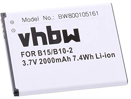 vhbw batteria sostituisce CAT B10-2 per smartphone cellulare da outdoor (2000mAh, 3,7V, Li-Ion)