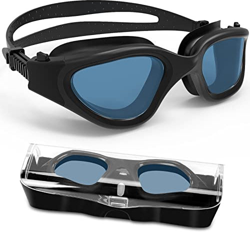 Gafas de natación polarizadas Anti-vaho Protección UV Impermeable, Gafas Natación visión Clara fáciles de Ajustar para Hombres, Mujeres, Adultos y Adolescentes
