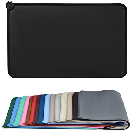 AUDWUD Silicone Waterproof Dog Cat Pet Feeding Mats,Anti Slip Pet Bowl Mats,Pet Feeding Mat