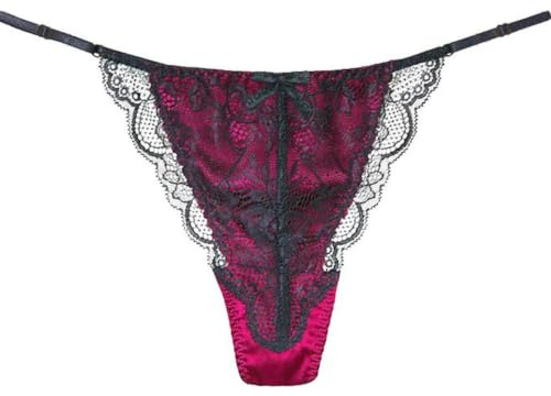 SilRiver Women's Silk Thongs Satin G String Panties | Cheeky,Sexy T-back design,Natural fabric is breathable and comfortable for all-day wear