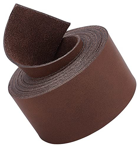 GORGECRAFT Vollnarbenlederriemen 1.5 Zoll Breit 78 Zoll Lang Einseitiger PU-Lederstreifen Für Heimwerkerhandwerk Projekte Kleidung Schmuckverpackung Herstellung(Dunkelbraun, 1.5 Zoll Breit)