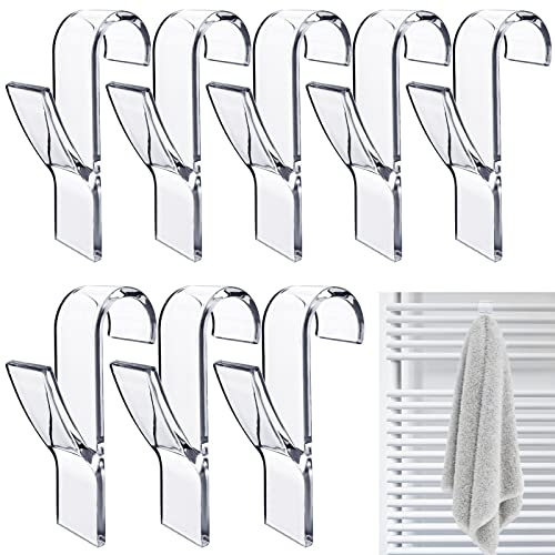 Realure 8 Piezas Gancho Radiador Toallero, Ganchos para Radiador Baño, Ganchos Radiador Toallero de Plástico, Colgador Toalla Baño, Se Adapta a Todos Los Radiadores Estándar, Transparentes