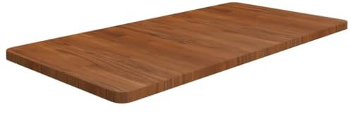 vidaXL Solid Oak Wood Bathroom Countertop/Tabletop Dark Brown Finish - 100x50x2.5 cm - Treated Surface for Immediate Use - Replacement or Versatile Use for Desk, Coffee Table, Vanity, Gaming