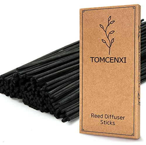 TOMCENXI Bâtons de Diffuseur de Roseaux,19 cm Diffuseur Parfum Bâtons, Bâtons de Rechange pour Diffuseur d'Arôme d'Huile Essentielle pour la Maison (Black Color)