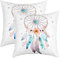 Loussiesd Traumfänger Kissenbezug Boho Traumfänger Kissenhülle 45x45cm Böhmischer Stil Dekokissen für Schlafzimmer Wohnzimmer Blumen Hippie Feder Kissenbezüge 2er Set Couch Sofa Zierkissenbezüge