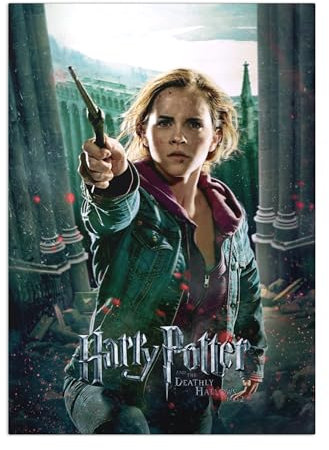 Displate Offiziell Harry Potter MetallPoster Magnetische Befestigung Inklusive Lizenziert Bilder Hochwertiges Poster Deathly Hallows s - HP8 Hermione Granger Poster 45 cm x 32 cm