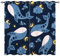 YUANZU Wal Vorhänge Kinder Boho Blaue Wal Himmel Tier Mond Stern Ösen Gardinen mit Blickdichte Vorhang Blackout Curtain Kinderzimmer Schlafzimmer Verdunkelung Fenster, 2 Stück, H 229 x B 168 cm