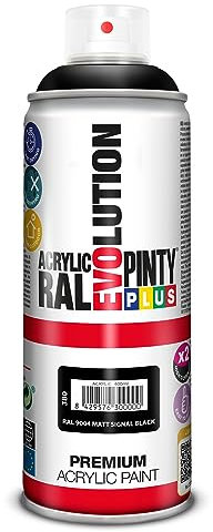 PINTYPLUS Pintura en spray Acrilica Mate EVOLUTION spray 520cc Matt Signal Black RAL 9004