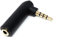 DRUT 3.5mm 4 Pole Right Angle Jack Adapter Plug for Phones Headsets with Mic Gold Plated (Black)