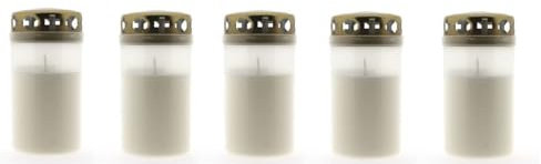 Grabkerzen Nr. 3 mit Gold Deckel - Rot oder Transparent | Dauerbrenner | Tagebrenner | Grablicht | Fridhofskerzen | Trauerkerze | Kerzen | Gedenkkerze (Transparent, 10)