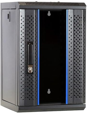 DSIT 10 Zoll Set: 9HE Netzwerkschrank zur Wandmontage – Fachboden – Steckdosenleiste