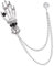 Perfeclan Totenkopf Brosche Anstecknadel Metall Strass Kragennadel Anzug Dekor, Silber