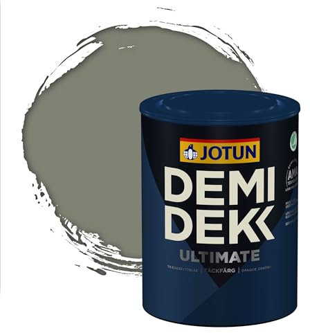 Jotun - Peinture Bois, Lasure Opaque pour Extérieur et Intérieur Satinée - DEMI DEKK CLEAN TECH - RAL 7033 - Gris Ciment - 0,75L