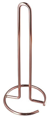Benytro Vertical Wrought Iron Tissue Holder Nordic Style Rose Gold Tissue Holder Kitchen Dining Table Roll Paper Holder Tabletop Storage Shelf