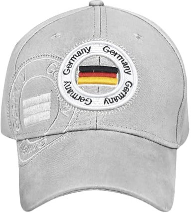 RUIXIA Baseballkappe mit deutdche Flagge gestickt Deutschland Cap Einstellbar Schirmmütze Deutschland Basecap Unisex Germany einfarbig Sonnenhut Sporthut für Damen und Herren