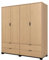 Inter Link - Kleiderschrank - Garderobenschrank - Moderner Schrank - Großer Schrank -Viel Stauraum - Wäscheschrank - Schlafzimmerschrank -Vier Türen - Vier Schubladen - Oak Colori - Luna