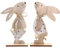 Ourdort 2 Stück Osterhase Deko aus Holz,Osterdeko Holz Hase,Deko Aufsteller für Ostern,Osterhasen zum Hinstellen, Osterdekoration Garten,Wooden Rabbit Stand