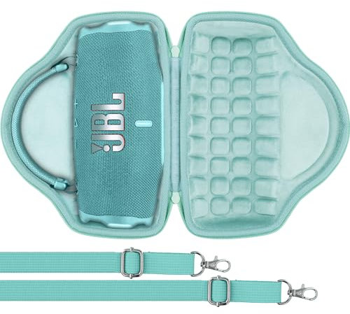 Aenllosi for JBL Charge 6 Bluetooth Speaker Hard Travel Carrying Case with Shoulder Strap,Mint Green,Case Only