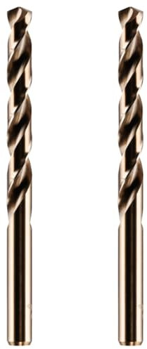 Pack Of 2 x 5mm HSS Gold Cobalt Jobber Drill Bits For Drilling Stainless Steel And Hard Steels/Metals