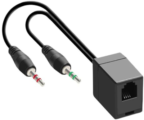 Hoite RJ9 To Dual 3.5mm Headset Converter Cable,Telephone Adapter, PC/Mobile Compatible