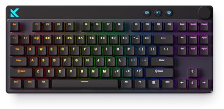 MCHOSE Mix 87 TKL Clavier Gaming, Clavier Magnétique Effet Hall | Précision 0,001 mm, 256K ScanRate, 8 000 Hz Polling, Activation Rapide, Contrôle Volume, RGB, SOCD, Filaire, PBT, Noir