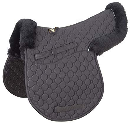 Merauno Lamb Skin GP/Jumping Half Lined Numnah - Lammfell Schabracke Schwarz (VSS)