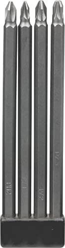 Kwb Schraubendreher Bit-Set – 4-tlg. 150 Mm, Magnetisch, Extra Lang 1/4''Zoll Nach ISO 1173 E 6.3