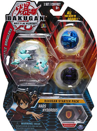 Bakugan 20104018-6053051 Starter Pack 3-Pack Haos Hydorous Collectible Transforming Creatures, ab 6 Jahren