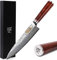 Sunlong Coltelli da Chef 20,3cm Coltelli da cuoco - giapponese martellato damasco acciaio - naturale rosa manico in legno