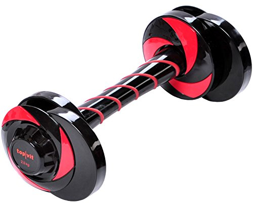 top vit Swinging Dumbbell I schwingende Hantel mit Mehrfachfunktion zur Stimulierung von tieferliegenden Muskeln I 1 Stück I Gewicht: 2,5 kg I Farbe: rot