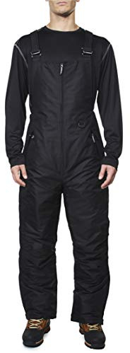 Arctic Quest Mens Insulated Snow and Ski Bib Overalls Snow Pants Snowboard Mens Overalls for Fishing, Hunting, Snowmobiling, Black, Large