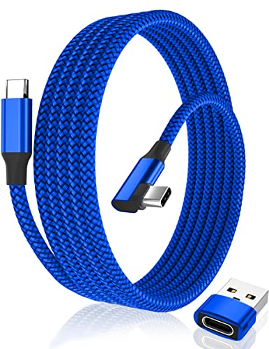 Elebase for Apple iPhone 16 15 Pro Charger Cable,USB C to USB C Cable 100W 3M with USB Adapter,Right Angle Car Charging Cord Lead for AirPods 4,Mac,iPad 10 Air 4 5 Mini 6,Samsung Galaxy S22 S23 S24