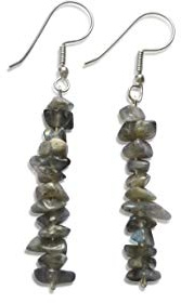 Elegante Labradorit Tropfen Ohrringe aus 925 Silber, natürliche Klumpen, 5-8mm