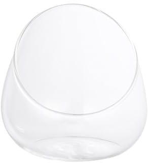 Cabilock Jarrón de cristal semiesférico con bola de cristal, jarrón oblicuo de corte lento, cuenco de corte lento, terrario, jarrón para dulces, decoración del hogar, jarrón de cristal, cuadrado,