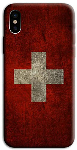 Mixroom - Cover Custodia Back Case in TPU Silicone Morbido per Apple iPhone XS Svizzera M706