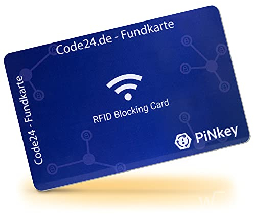 Code24 RDIF Schutzkarte / RFID Blocker Card als EC Karten Blocker / RFID NFC Schutz Skimming Blocker / Contactless Card Protection Kreditkartenschutz RFID / Secure Card inkl. Fundservice-Registrierung