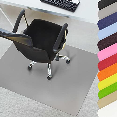 Office Marshal® Bodenschutzmatte in Trendfarben | 90 x 120 cm für Hartböden | ohne schädliche Weichmacher und PVC | Größe und viele Farben zur Auswahl (Grau)
